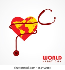Creative World Heart Day Greeting stock vector