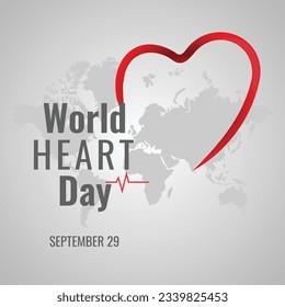 Ilustración vectorial del Afiche Creativo del Día Mundial del Corazón.
