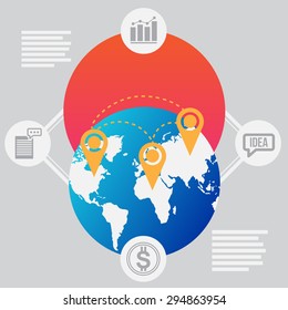 creative world. people communication and technology - vector illustration