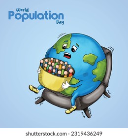Creative world population day template