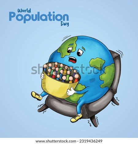 Creative world population day template