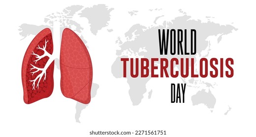 Día Mundial Creativo de la Tuberculosis con diseño pulmonar, ilustración vectorial. Ilustración vectorial sobre el tema Día Mundial de la Tuberculosis