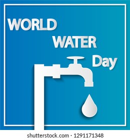 Creative world water day 22 of march, vector illustration, save earth, water and environment,save nature concept