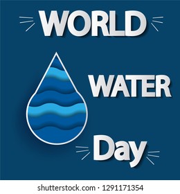 Creative world water day 22 of march, vector illustration, save earth, water and environment,save nature concept