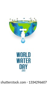 Creative World Water Day Greeting stock vector - Vector