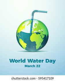 Creative World Water Day Poster. Editable Vector illustration. Water preservation message