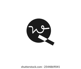 Creative WQ or QW logo design template