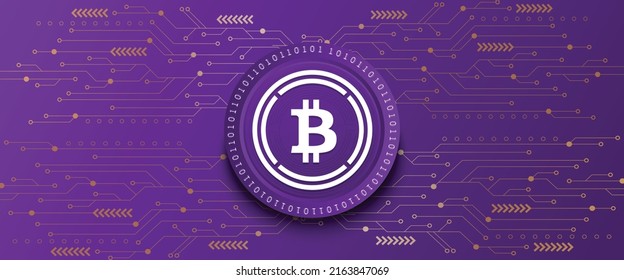 Creative Wrapped Bitcoin WBTC block chain technology based cryptocurrency coin banner and background vector illustration