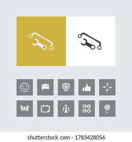 Creative Wrench Icon with Bonus Icons.