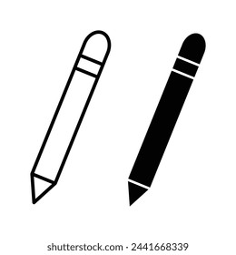 Creative and Writer's Pencil Icons. Drawing and Note-Taking Instruments.