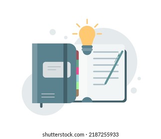 Kreatives Schreibkonzept, Lehrbuch, Tagebuchreferenzen. Vektorsymbole