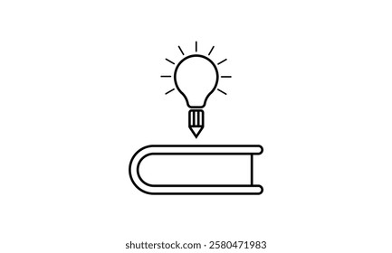 Creative writing concept outline icon isolated on transparent background flat vector illustration. EPS 10	
