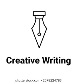 Creative Writing Icon. Writing and Storytelling Illustration for Literature and Content Creation.