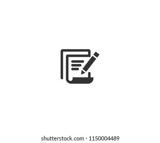 creative writing icon vector in flat design