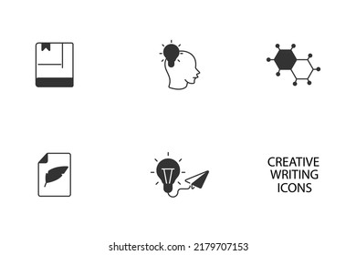 Creative Writing icons set . Creative Writing pack symbol vector elements for infographic web
