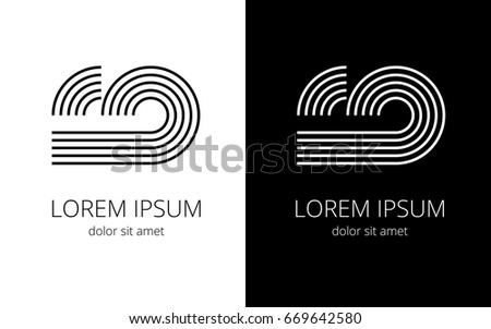 Creative Writing Letters C D By Stock Vector Royalty Free Creative Writing Of Letters C And D By Lines For Company Name In Black And White