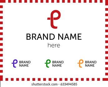 Creative writing of letters pt, tp with place for brand name