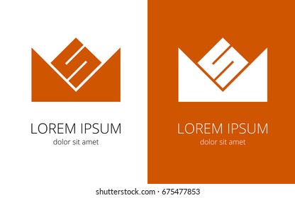 Creative writing of letters S M in form of crown in two variants