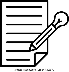 Creative Writing Line Vector Icon Design