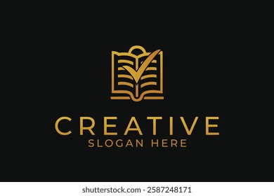 creative writing minimalist book writing logo design vector