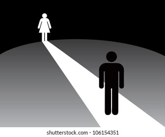Creative Writing on the topic of men and women. Vector illustration.