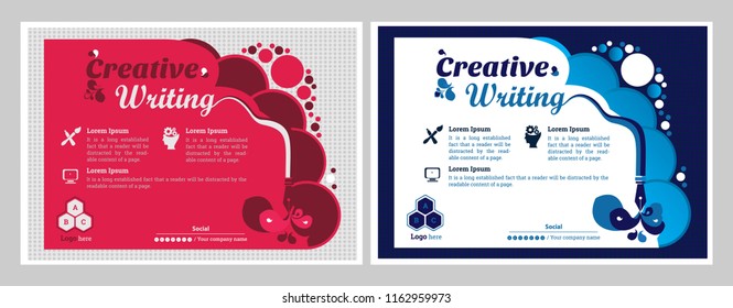 Creative writing with pen template. Can be used for banners, concept, vector illustration, Poster & Flyer.
