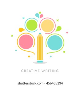 Creative Writing Plan Infographics Vector Template.