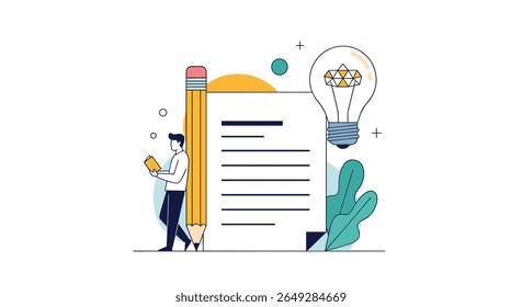 Resumo criativo do processo de redação para inspirar novas ideias e criação eficiente de conteúdo