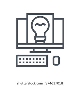 Creative writing, programming, lamp icon suitable for info graphics, websites and print media and  interfaces. Line vector icon.