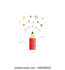 Creative writing. Storytelling. Graphic design studio symbol. Drawing sketching concept