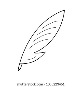 Creative writing vector line icon isolated on white background. Writing feather line icon for infographic, website or app.