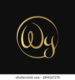 Creative WY letter Logo Design vector Template. Abstract Script Letter WY Logo Design