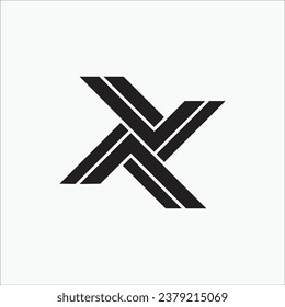 Creative X or AV or VA initial flat monogram minimal modern brand unique logo design