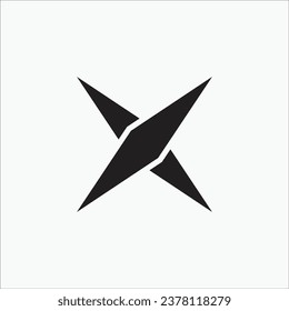 Creative X flat minimal monogram logo design