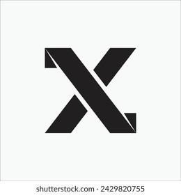 Creative X letter flat modern brand unique style logo design