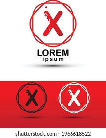 diseño creativo del logotipo de la letra x en círculo 