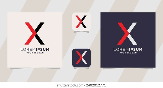 Creative X letter logo design template