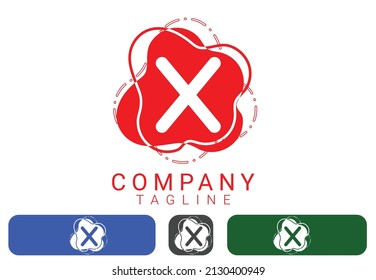 Creative X letter logo and icon design template