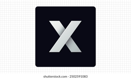 Logotipo creativo del rollo de papel del Vector de la letra X, símbolo elegante del logotipo de las líneas de corte X Letter, símbolo del logotipo del carácter de X