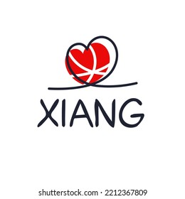 Creative (Xiang) name, Vector illustration.
