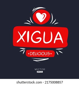 Logotipo creativo (Xigua), pegatina Xigua, ilustración vectorial.