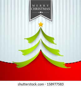 Creative Xmas Tree on vintage background on occasion of Merry Christmas celebration, can be use as flyer, banner or background. 