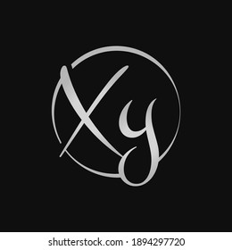 Creative XY-Buchstaben Logo Design Vektorvorlage. Initial-Skript-Letter XY-Logo-Design