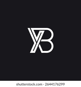 Creative Y and B Letter Combination Logo, Stylish Corporate Symbol.