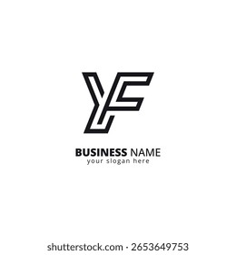 Criativo Y e F Letra Monograma Logo Design. Modelo de vetor inicial.