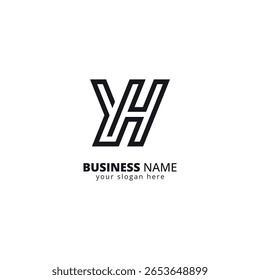 Criativo Y e H Letra Monograma Logo Design. Modelo de vetor inicial.
