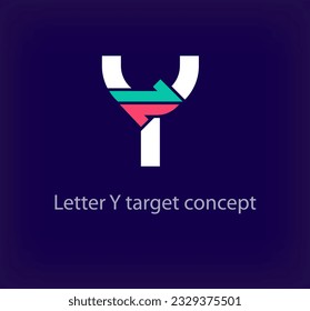 Diseño del logotipo de la flecha de letra Y creativa. Logo único de la empresa logística. Iniciales de la empresa vector corporativo.