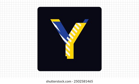 Creative Y Letter Vector Colorful Logo, Stylish Cut Lines Logo Sign Y Letter, Y Character Logo Symbol