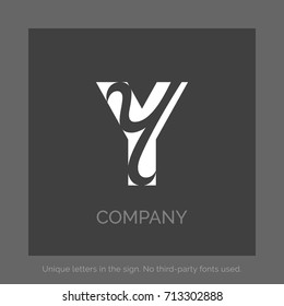 Creative Y letter vector sign design. Lettering Logo. Character symbols. Icon design for website