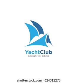 Creative Yacht Concept Logo Design Template